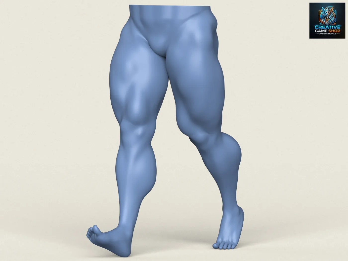 Muscular Man Leg Pose 10 3D Print Model .c4d .max .obj .3ds .fbx .stl .blend