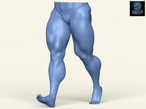 Pose de jambe d'homme muscl&eacute; 10 Modèles 3D en vedette