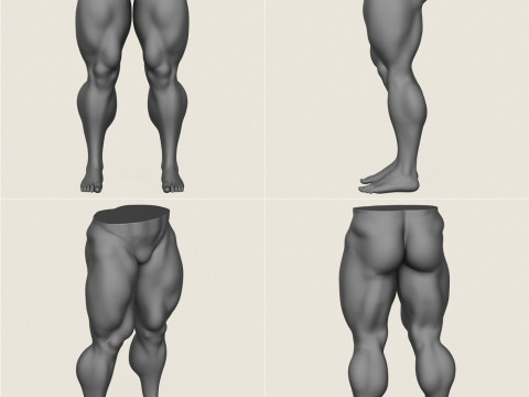 Muscular Man Leg Pose Collection Modelo de Impressão 3D