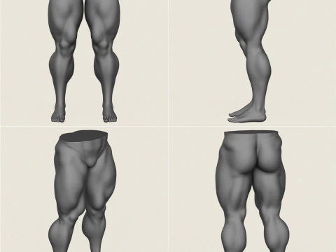 Muscular Man Leg Pose Collection 3D Print Model