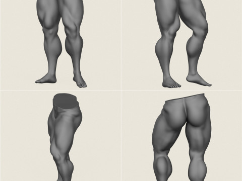 Muscular Man Leg Pose Collection Modelo de Impressão 3D