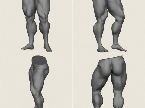 Muscular Man Leg Pose Collection 3D Print Model