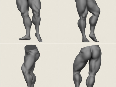 Muscular Man Leg Pose Collection Modelo de Impressão 3D