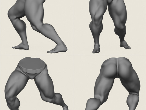 Muscular Man Leg Pose Collection Modelo de Impressão 3D