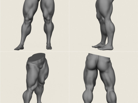 Muscular Man Leg Pose Collection Modelo de Impressão 3D