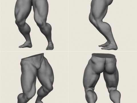 Muscular Man Leg Pose Collection Modelo de Impressão 3D