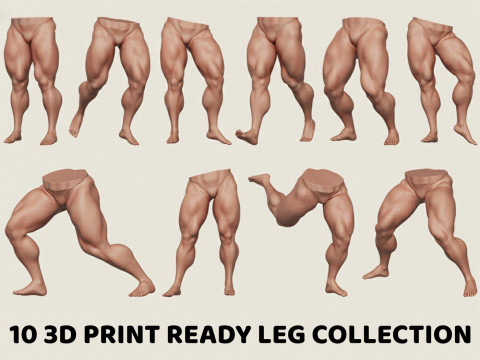 Kolekcja pozycji n&oacute;g muskularnego mężczyzny Model do druku 3D
