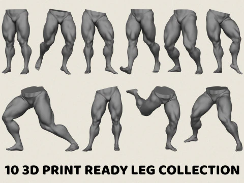 Muskul&ouml;ser Mann-Bein-Pose-Sammlung 3D Druckmodell