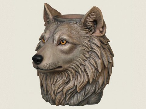 Vase T&ecirc;te de Loup Modèles 3D en vedette