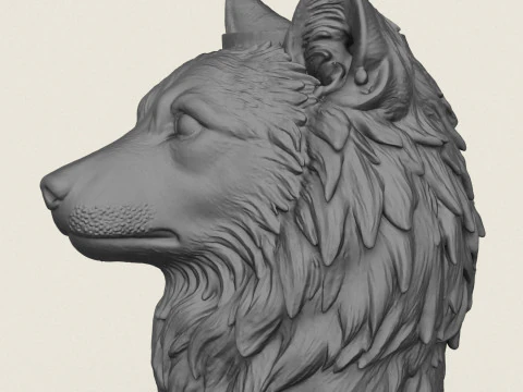 Wolf Head Vase 3D Print Model