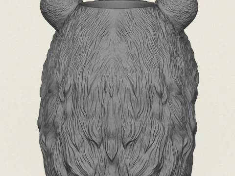 Bear Head Vase 3D Print Model