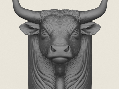Indian Bull Head Pot Print Ready 3D 打印模型
