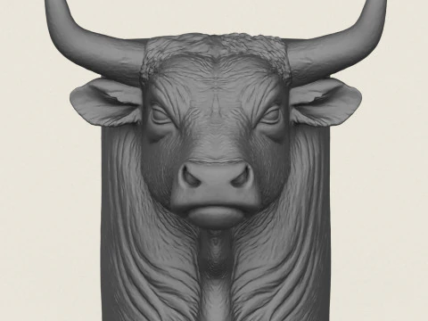 Indian Bull Head Pot 3D Print Model