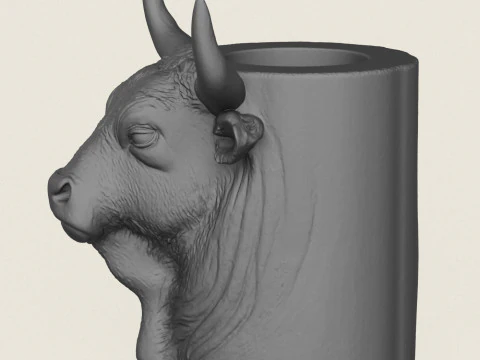 Indian Bull Head Pot 3D Print Model