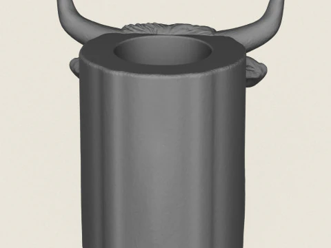 Indian Bull Head Pot 3D Print Model