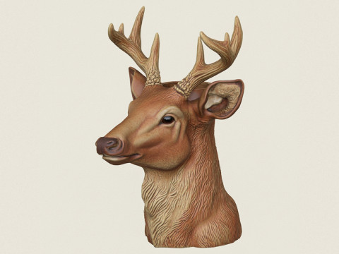 鹿头花瓶 3D 打印模型
