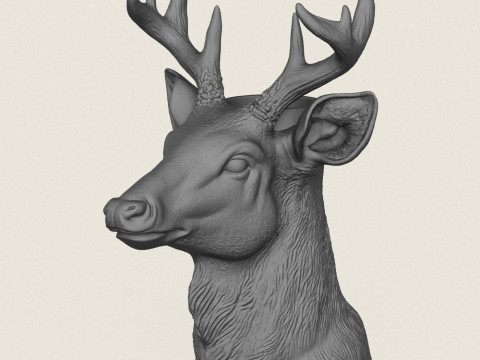 Deer Head Vase Print Ready Model Cetak 3D