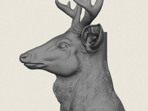 Deer Head Vase 3D Print Model