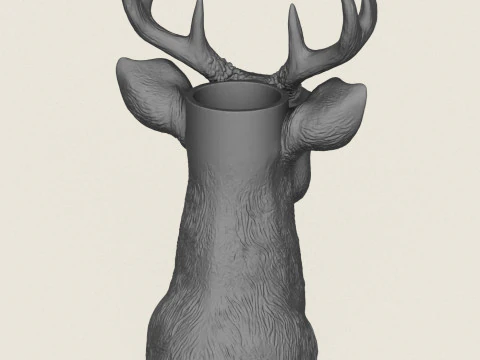 Deer Head Vase 3D Print Model