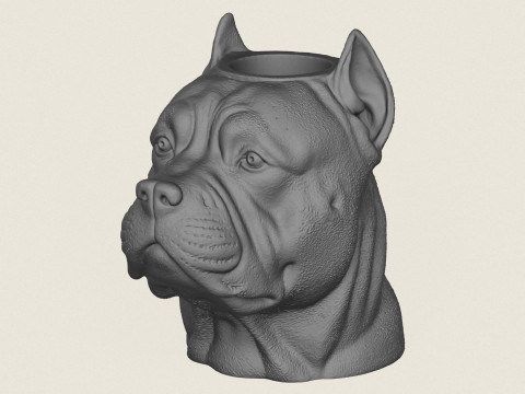 Jarrón con cara de perro Pit Bull Modelo de impresión 3D