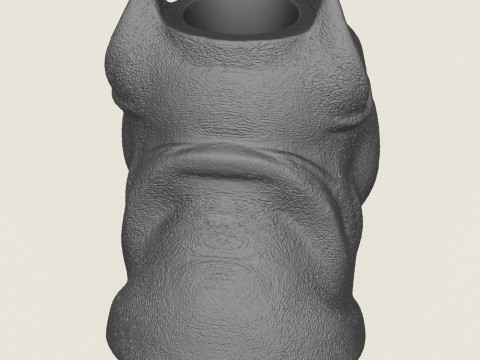 Pit Bull Dog Face Vase Print Ready Modelo de Impressão 3D