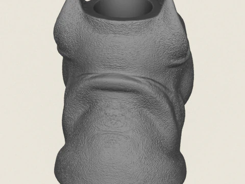 Pit Bull Dog Face Vase 3D Print Model