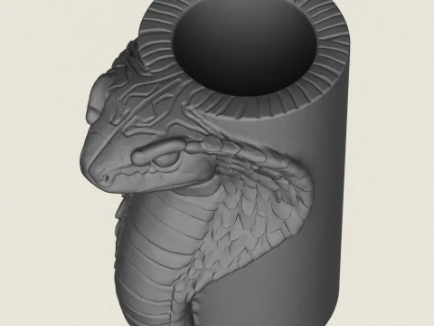 Cobra Snake Head Vase 3D Print Model