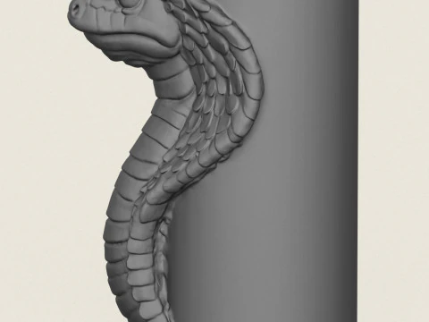 Cobra Snake Head Vase 3D Print Model