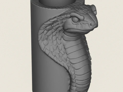 Cobra Snake Head Vase 3D Print Model