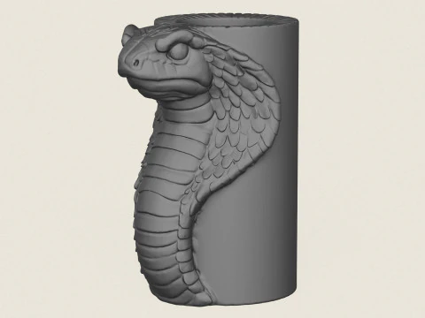 眼镜蛇蛇头花瓶 3D 打印模型