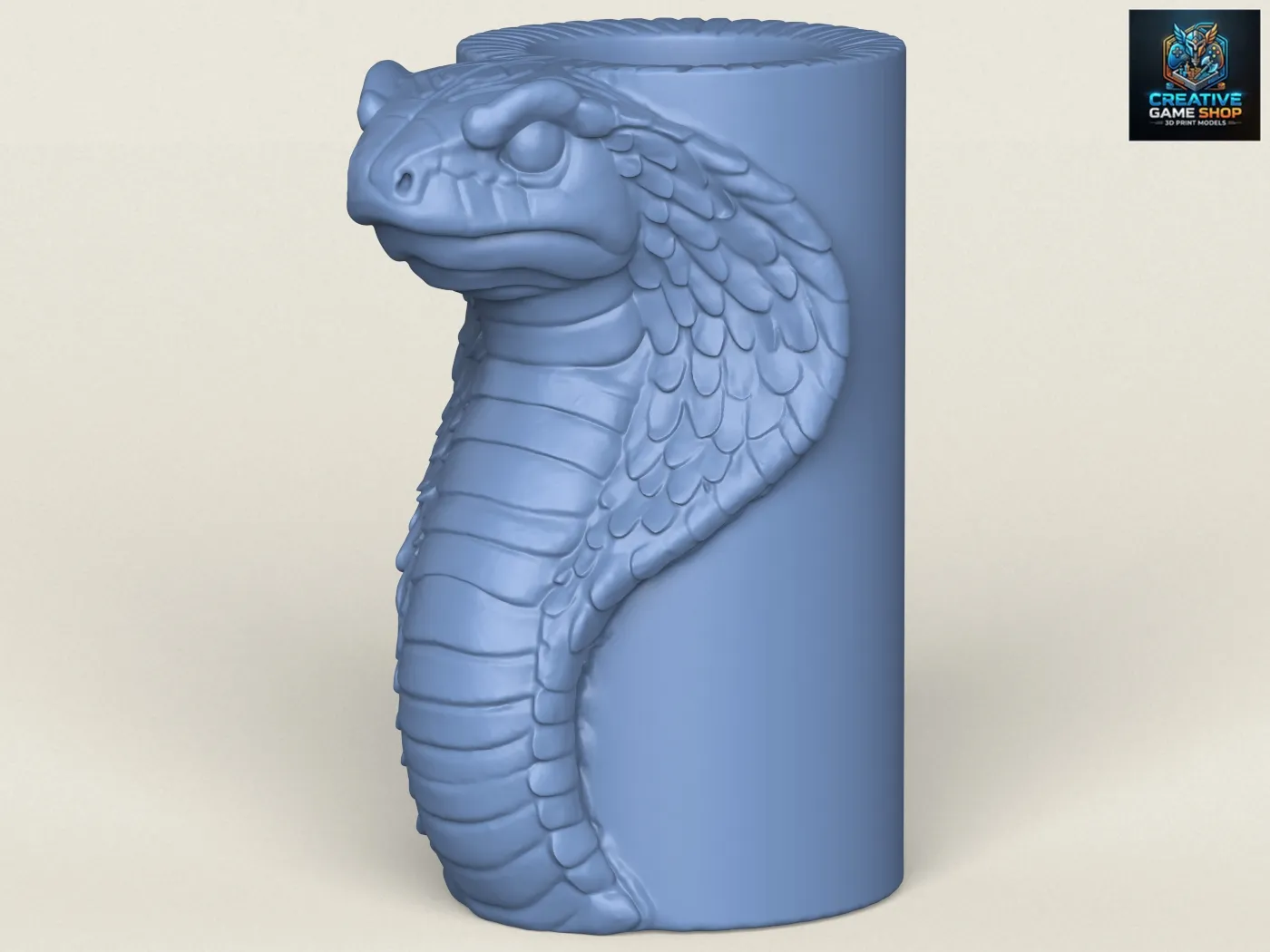 Cobra Snake Head Vase 3D Print Model .c4d .max .obj .3ds .fbx .stl .blend
