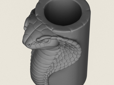 Cobra Snake Head Vase Print Ready 3D Принт Модель