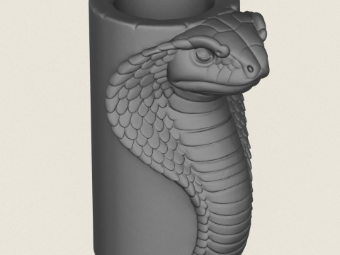 Cobra Snake Head Vase Print Ready 3D Принт Модель