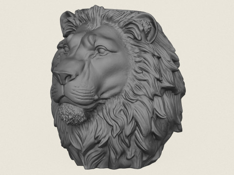 Aslan Başlı Vazo 3D Baskı Modeli