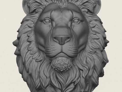 Lion Head Vase 3D Print Model