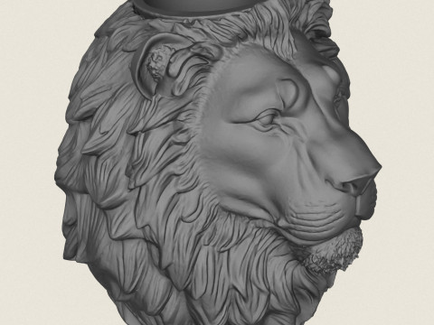 Lion Head Vase Print Ready 3D Print Model