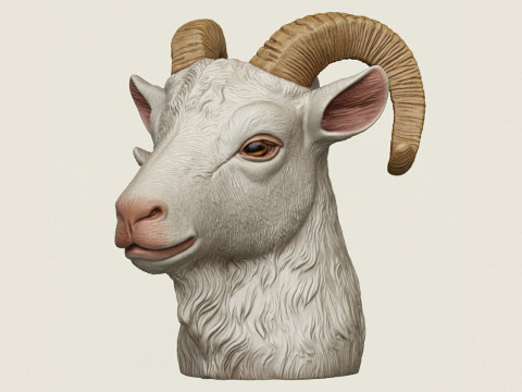 Goat Head Vase 3D 打印模型