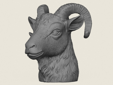 Vaso Cabe&ccedil;a de Cabra Modelo de Impressão 3D