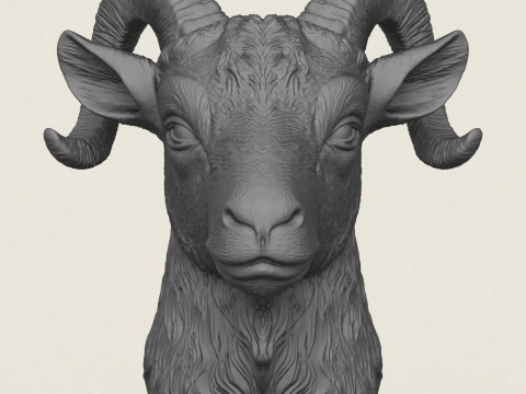 Goat Head Vase 3D Print Model