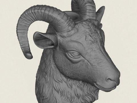 Goat Head Vase 3D Print Model