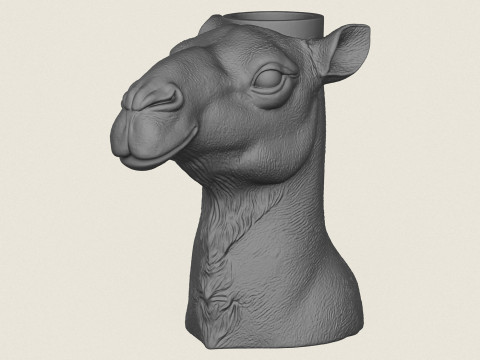 낙타 얼굴 꽃병 3D 프린트 모델