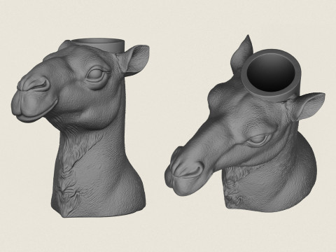 Camel Face Vase Print Ready 3D प्रिंट मॉडल