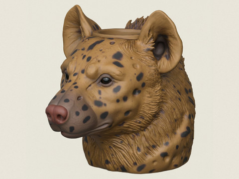 Hyena Face Vase 3D 打印模型