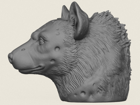 Hyena Face Vase Print Ready 3D Baskı Modeli