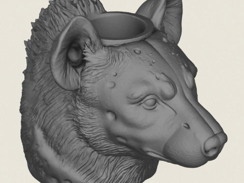 Hyena Face Vase 3D Print Model