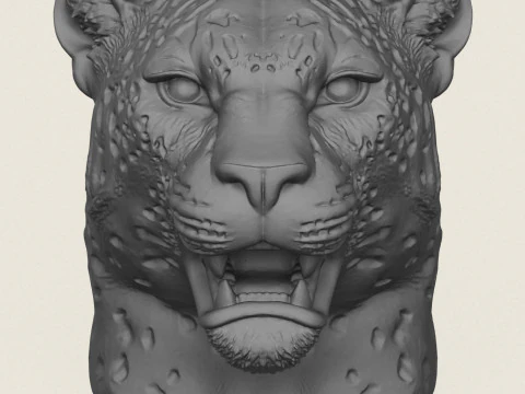 Leopard Head Vase 3D Print Model