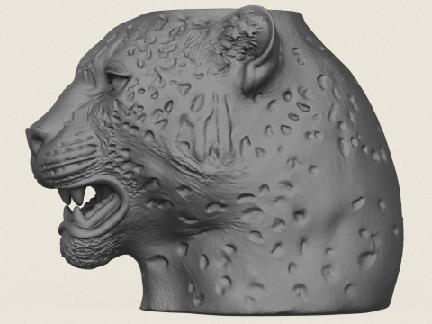Leopard Head Vase Modelo de Impressão 3D
