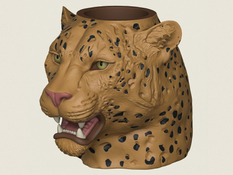 Wazon z głową lamparta Model do druku 3D