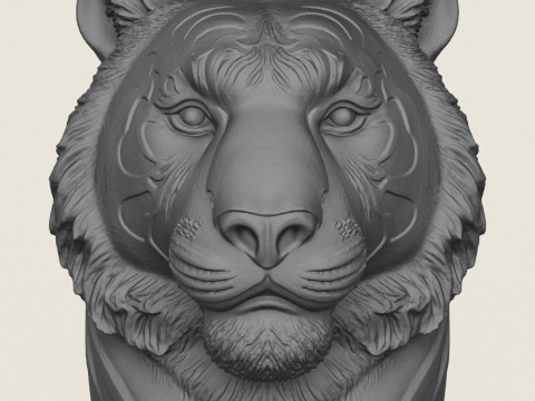 Tiger Head Vase 3D Print Model