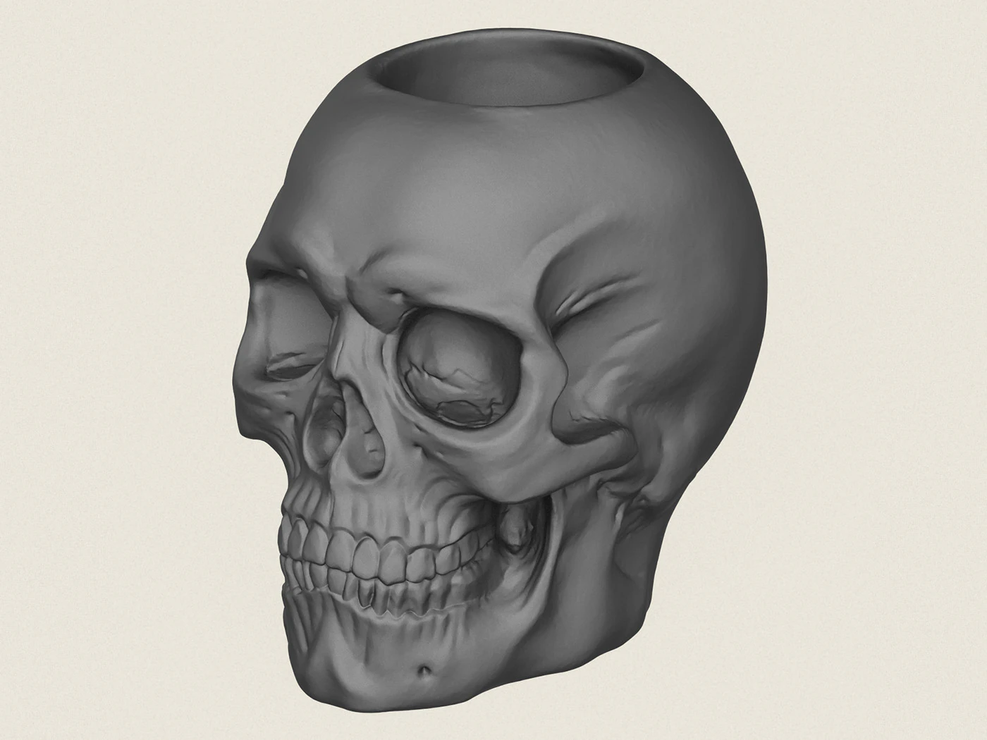 Vaso de Caveira Modelo de Impressão 3D .c4d .max .obj .3ds .fbx .stl .blend 